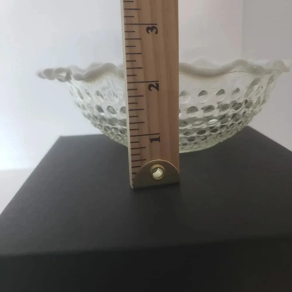 Vintage Anchor Hocking Hobnail Moonstone Clear Opalescent  Bowl. - Picture 8 of 9